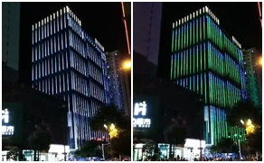 玻璃幕墻大廈亮化，DMX512線條燈做出滿意效果